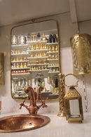 Handmade Moroccan Brass Bathroom Set Pack – Copper Sink, Brass Mirror, Faucet & Wall Lamp | Luxury Vanity Bundle