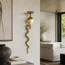 Brass Snake Wall Sconce Candle Holder, Gold Serpent Wall Decor, Luxury Gothic Boho Candle Sconce