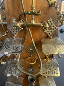 Moroccan Brass Shower Set, Handmade Gold Hammam Rain Shower with Handheld Sprayer, Exposed Mixer Tap for Riad Bathroom Decor