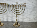 Handmade Moroccan Brass Menorah – 9 Branch Hanukkiah, Judaica Decor