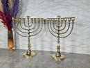 Handmade Moroccan Brass Menorah – 9 Branch Hanukkiah, Judaica Decor