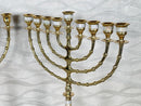 Handmade Moroccan Brass Menorah – 9 Branch Hanukkiah, Judaica Decor