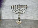 Handmade Moroccan Brass Menorah – 9 Branch Hanukkiah, Judaica Decor