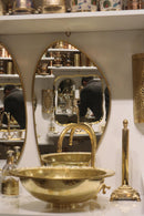 Moroccan Brass Bathroom Set, Oval Mirror Sink Faucet Wall Lamp Pack, Handmade Gold Vanity Bundle, Luxury Brass Bath Decor Set