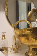 Moroccan Brass Bathroom Set, Gold Sink Faucet Mirror Wall Lights Pack, Handmade Vanity Bundle, Luxury Brass Bath Decor Set
