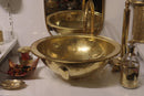 Moroccan Brass Bathroom Set, Oval Mirror Hammered Sink Faucet Wall Lamp Towel Holder Pack, Gold Vanity Bundle, Handmade Bath Decor Set