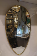 Handmade Moroccan Brass Teardrop Wall Mirror, Gold Boho Decor