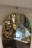 Handmade Moroccan Brass Teardrop Wall Mirror, Gold Boho Decor