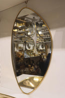 Handmade Moroccan Brass Mirror, Asymmetrical Oval, Modern Vanity Decor