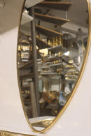 Handmade Moroccan Brass Mirror, Asymmetrical Oval, Modern Vanity Decor