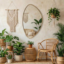 Handmade Moroccan Brass Mirror, Asymmetrical Oval, Modern Vanity Decor
