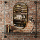 Handmade Moroccan Brass Oval Mirror, Arched Gold Frame