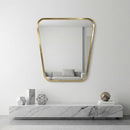 Handmade Moroccan Brass Wall Mirror, Asymmetrical Gold Framed Vanity Decor