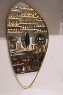 Asymmetrical Moroccan Brass Wall Mirror, Organic Gold Frame, Boho Vanity