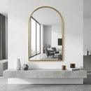Handmade Arched Brass Mirror, Gold Wall Decor, Boho Entryway Vanity Mirror