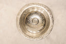 Handmade Moroccan Brass Sink, Silver Vessel Basin, Engraved Metal Countertop