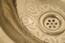 Handmade Moroccan Brass Sink, Silver Vessel Basin, Engraved Metal Countertop