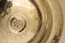 Handmade Moroccan Brass Sink, Silver Vessel Basin, Engraved Metal Countertop