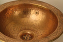 Handmade Moroccan Brass Vessel Sink | Hammered & Engraved Bathroom Basin