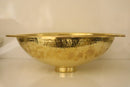 Handmade Moroccan Brass Vessel Sink – Hammered Gold, Engraved Rim
