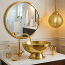 Moroccan Brass Bathroom Set, Gold Sink Faucet Mirror Wall Lights Pack, Handmade Vanity Bundle, Luxury Brass Bath Decor Set