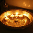 Handmade Moroccan Brass Sink – Engraved Hammered Vessel Basin