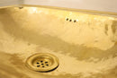 Handmade Moroccan Brass Sink | Rectangular Patina Basin