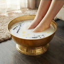 Handmade Moroccan Brass Foot Bath Bowl | Hammered Pedestal Spa Basin