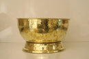 Handmade Moroccan Brass Foot Bath Bowl | Hammered Pedestal Spa Basin