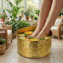 Handmade Moroccan Brass Foot Bath Bowl | Engraved Riad Spa Decor