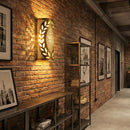 Handmade Moroccan Brass Wall Sconce, Leaf Cutout Arabesque Lighting