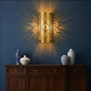 Handmade Moroccan Brass Wall Lamp | Pierced Arabesque Sconce, Ambient Light