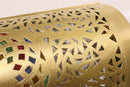 Handmade Moroccan Brass Wall Lamp | Pierced Arabesque Sconce, Ambient Light