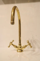 Handmade Solid Brass Moroccan Faucet: Vintage Cross Handle Sink Tap