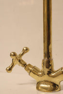 Handmade Solid Brass Moroccan Faucet: Vintage Cross Handle Sink Tap
