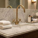 Handmade Moroccan Brass Faucet, Antique Gooseneck Style, Solid Brass Sink Tap
