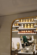 Handmade Moroccan Brass Mirror, Rounded Arch, Boho Vanity Decor