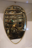 Handmade Moroccan Brass Teardrop Wall Mirror, Gold Boho Decor