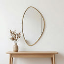Handmade Moroccan Brass Mirror, Asymmetrical Oval, Modern Vanity Decor