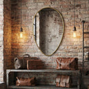 Handmade Moroccan Brass Teardrop Wall Mirror, Gold Boho Decor