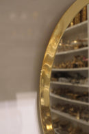 Handmade Moroccan Brass Round Mirror, Gold Wall Circle, Minimalist Modern Entryway Vanity