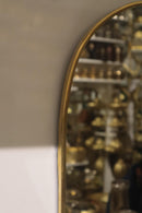 Handmade Arched Brass Mirror, Gold Wall Decor, Boho Entryway Vanity Mirror