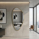 Asymmetrical Moroccan Brass Wall Mirror, Organic Gold Frame, Boho Vanity