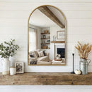 Handmade Arched Brass Mirror, Gold Wall Decor, Boho Entryway Vanity Mirror
