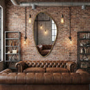 Asymmetrical Moroccan Brass Wall Mirror, Organic Gold Frame, Boho Vanity