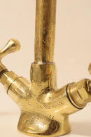 Moroccan Brass Faucet | Aged Gooseneck Bridge Tap with Cross Handles