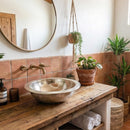 Handmade Moroccan Brass Sink, Silver Vessel Basin, Engraved Metal Countertop