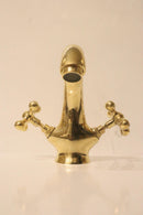 Moroccan Brass Faucet – Aged Cross Handle Tap for Bathroom Kitchen