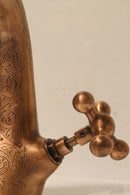 Engraved Aged Brass Faucet – Moroccan Style Cross Handle Mixer Tap