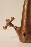 Engraved Aged Brass Faucet – Moroccan Style Cross Handle Mixer Tap